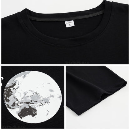 XYXIONGMAO Casual Sports Short-Sleeved T-Shirt Loose Cotton Japanese Streetwear Hip Hop Unisex Graphic Tees Shirts for Men