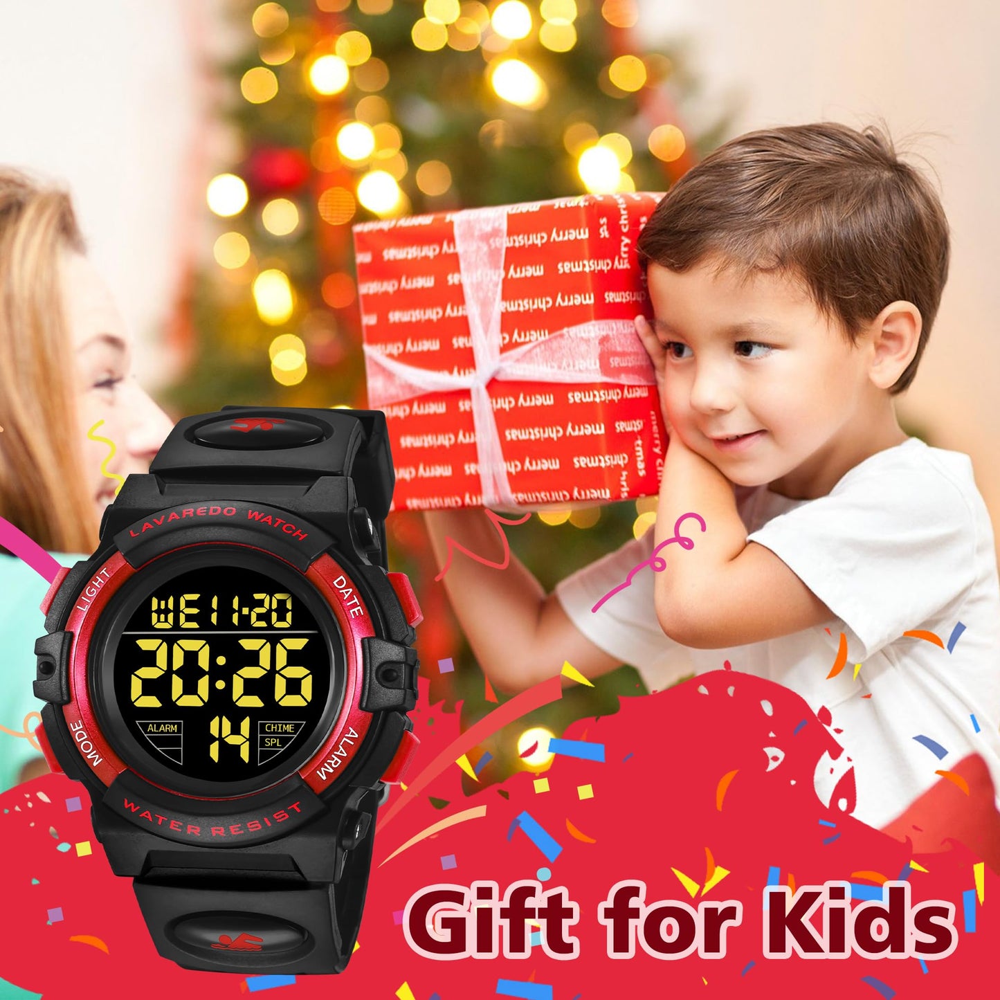 Kids Watch,Boys Watch for 3-15 Year Old Boys,Digital Sport Outdoor Multifunctional Chronograph LED 50 M Waterproof Alarm Calendar Analog Watch for Children with Silicone Band,Kids Gift