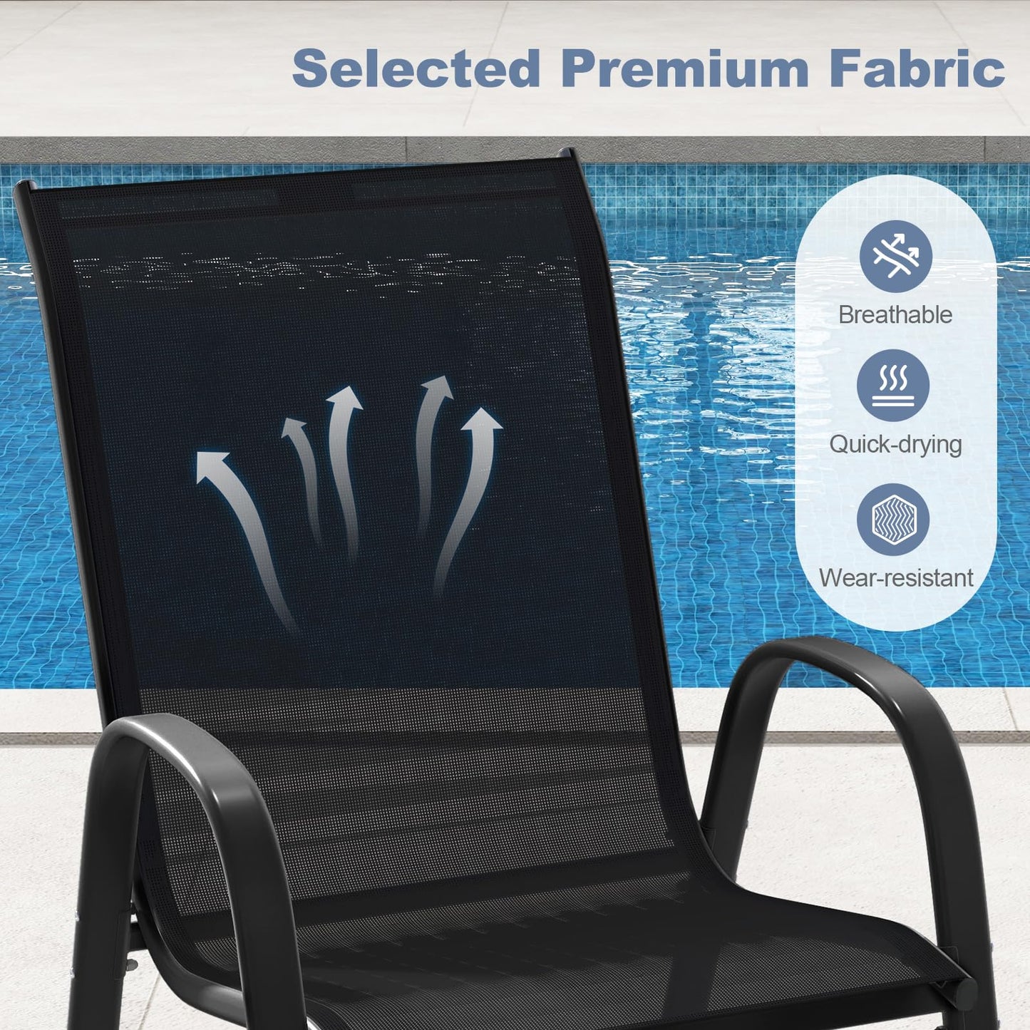 Tangkula Patio Dining Chairs Set of 4, Outdoor Stackable All Weather Heavy Duty Dining Chairs Set with Armrests, Support 330 LBS, for Poolside, Backyard, Garden, Deck, Front Porch (Brown)