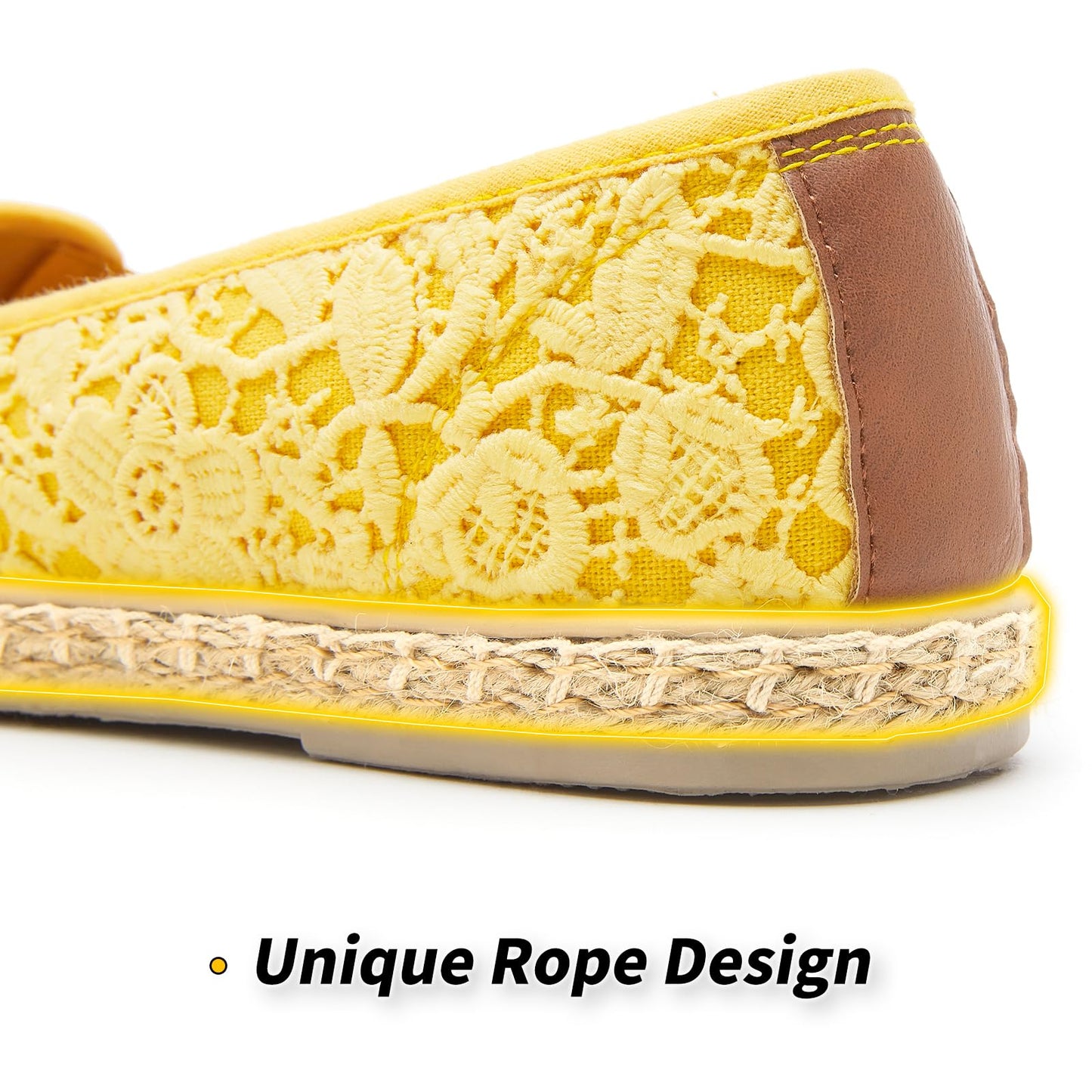 BABUDOG Women's Flats with Flower Embroideried,White Lace Ballet Flats,Comfortable Dress Flats