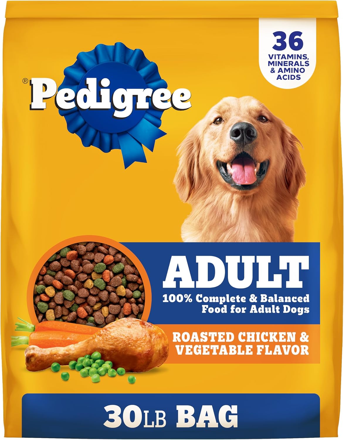 Pedigree Complete Nutrition Dry Dog Food, Steak & Vegetable, 18 lb