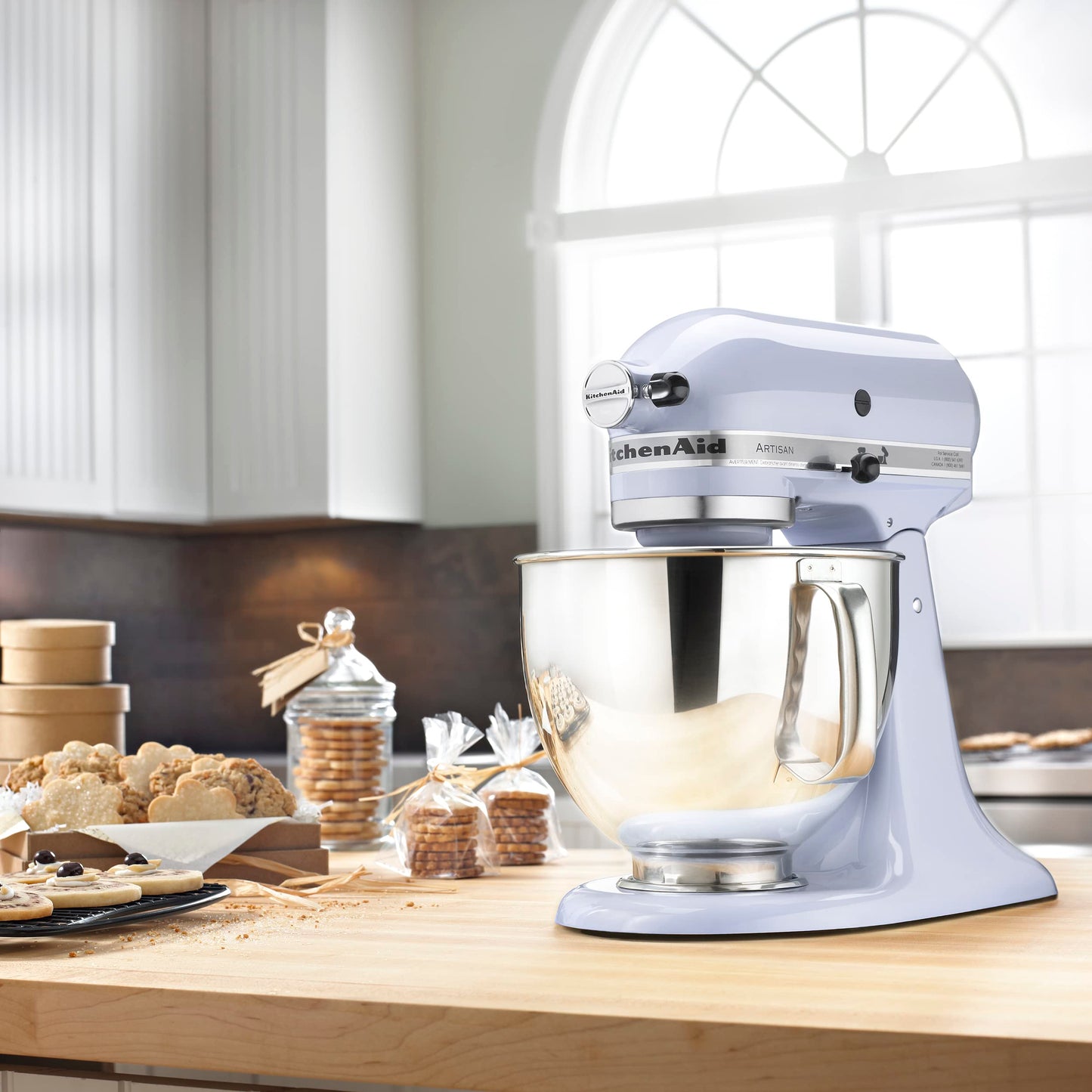 KitchenAid Artisan Series 5 Quart Tilt Head Stand Mixer with Pouring Shield KSM150PS, Almond Cream