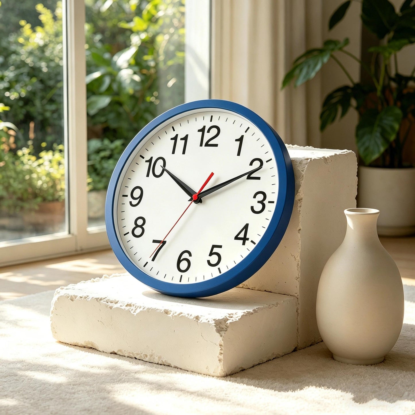 Rohioue Wall Clock Modern 8 Inch Battery Operated Silent Non Ticking Small Analog Clock for Living Room Office Home Bedroom Kitchen Bathroom(Black)