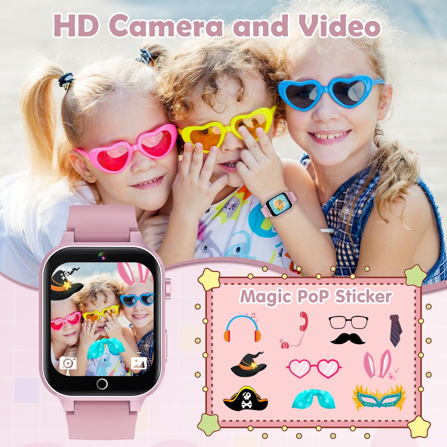 Luyiilo Smart Watch for Kids, with 26 Puzzle Games, Touch Screen, HD Camera, Alarm Clock, Toys for Ages 4-12 Years Old.Birthday Gift for Boys Girls (Blue)