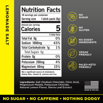 LMNT Zero Sugar Electrolytes - Raw Unflavored Salt | Drink Mix | 30-Count