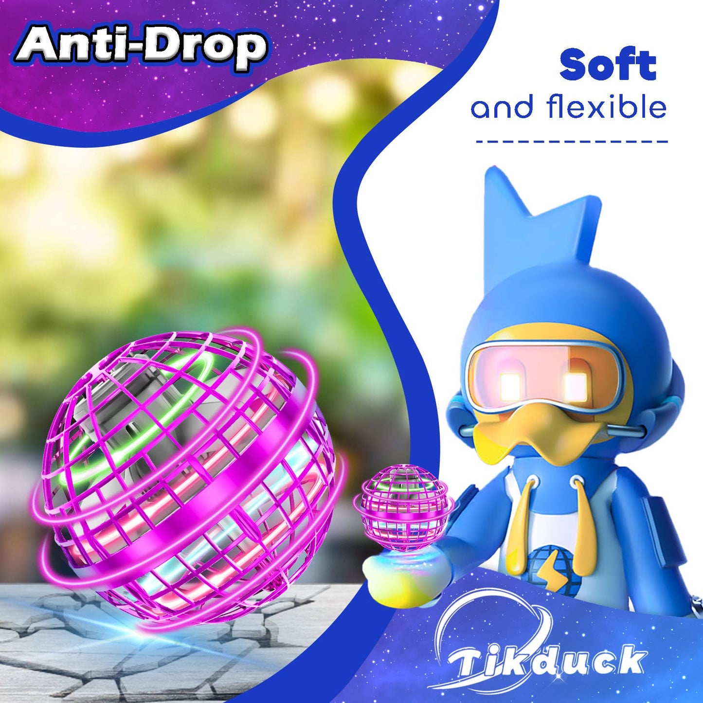 Tikduck Flying Orb Ball 2026 Toys Soaring Hover Boomerang Spinner Hand Controlled Mini Drone Cosmic Globe Spinning Kids Adults Outdoor Birthday Gift Cool Stuff for Boys Girls 6 7 8 9 10+ Year Old