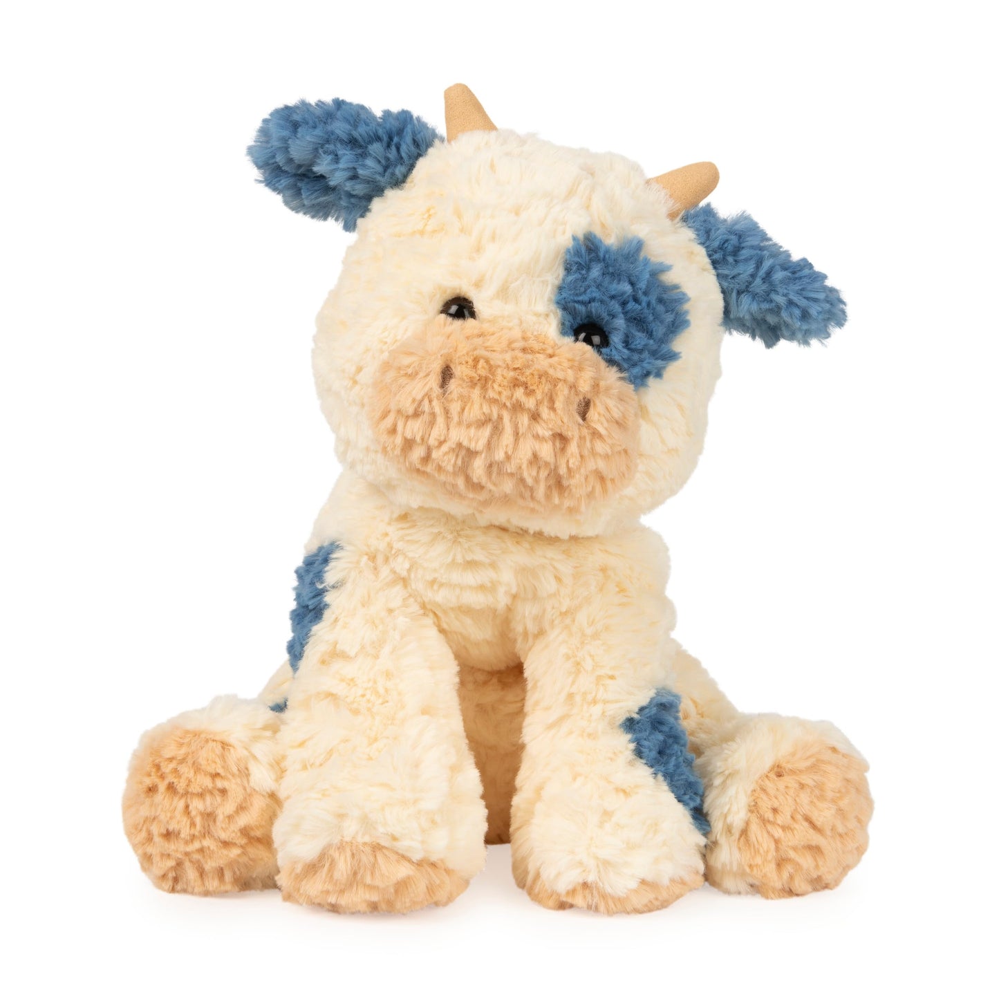 GUND Cozys Collection Cow, Stuffed Animal for Ages 0 and Up, Spring Decor Plush Toy, Cream/Blue, 10”