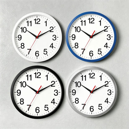 Rohioue Wall Clock Modern 8 Inch Battery Operated Silent Non Ticking Small Analog Clock for Living Room Office Home Bedroom Kitchen Bathroom(Black)