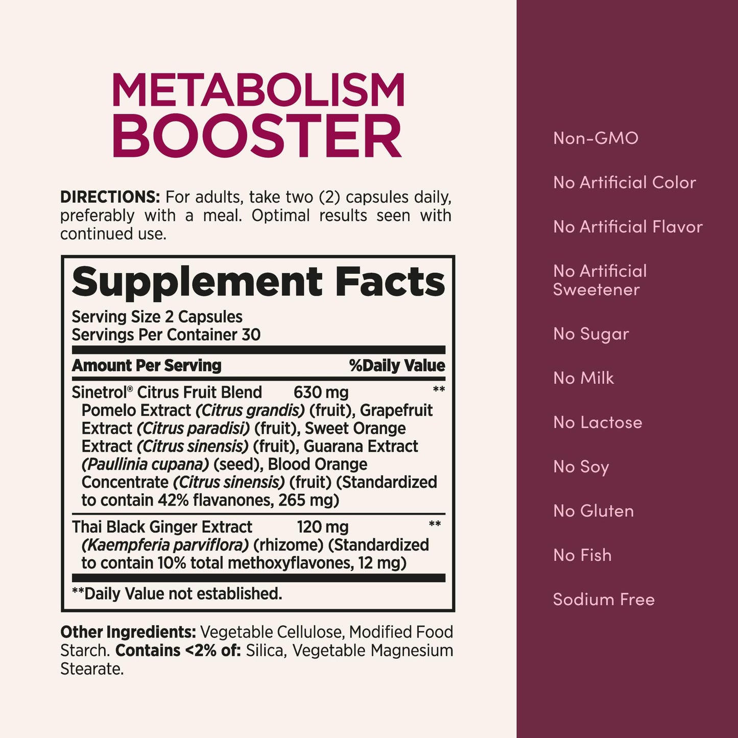 Nature's Bounty Optimal Solutions Metabolism Booster Supplement, Boosts Fat Metabolism, Promotes Abdominal Fat Loss, with Citrus Extracts and Black Ginger, 60 Capsules (Pack of 2)