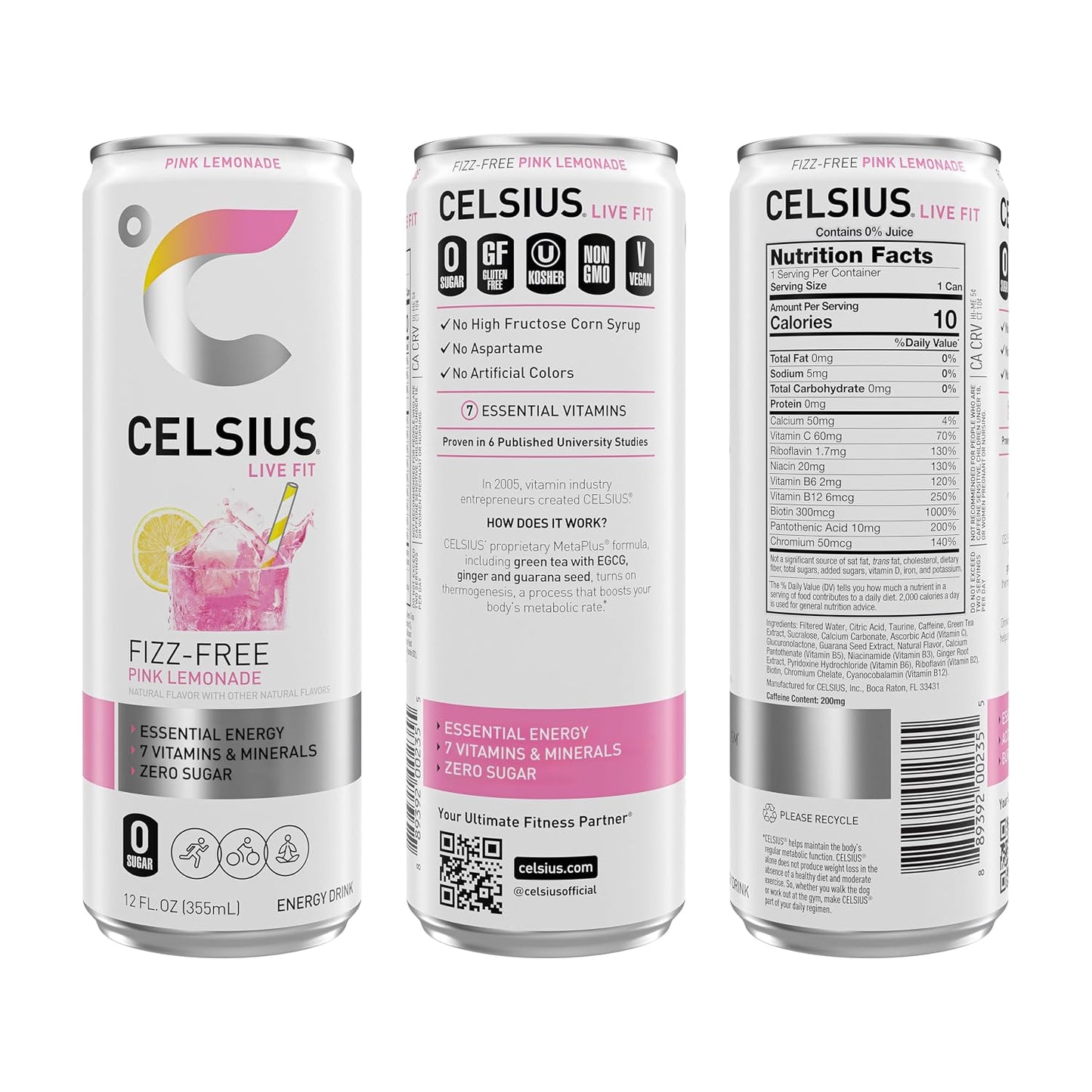 CELSIUS Sparkling Orange, Sugar Free Energy Drink, 12 Fl Oz (Pack of 12)