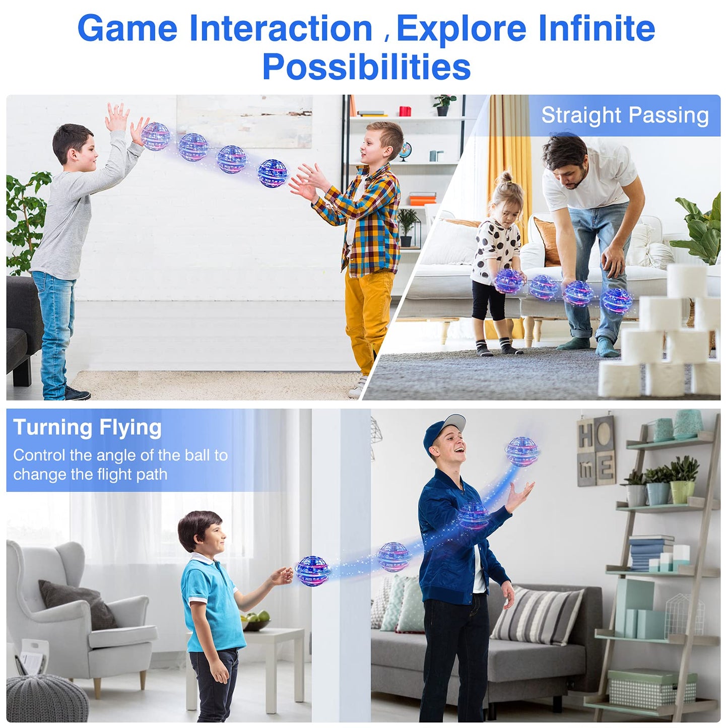 Ciniffo 2026 Upgraded Flying Orb Ball Toy with Dazzling Lights, Magic Hover Spinner, Cool Boomerang Hand Drone, Galaxy Ball Cosmic Globe, Indoor Outdoor Toys Gift for Kids 6 7 8 9 10+ Boys Girls