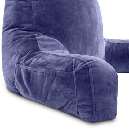 Husband Pillow XXL The Original for Adults - 30" Tall Backrest for Sitting Up in Bed - Firm Support Reading & Bed Rest Pillows for Adults, Neck Roll, Removable Cover - TV - Dark Grey