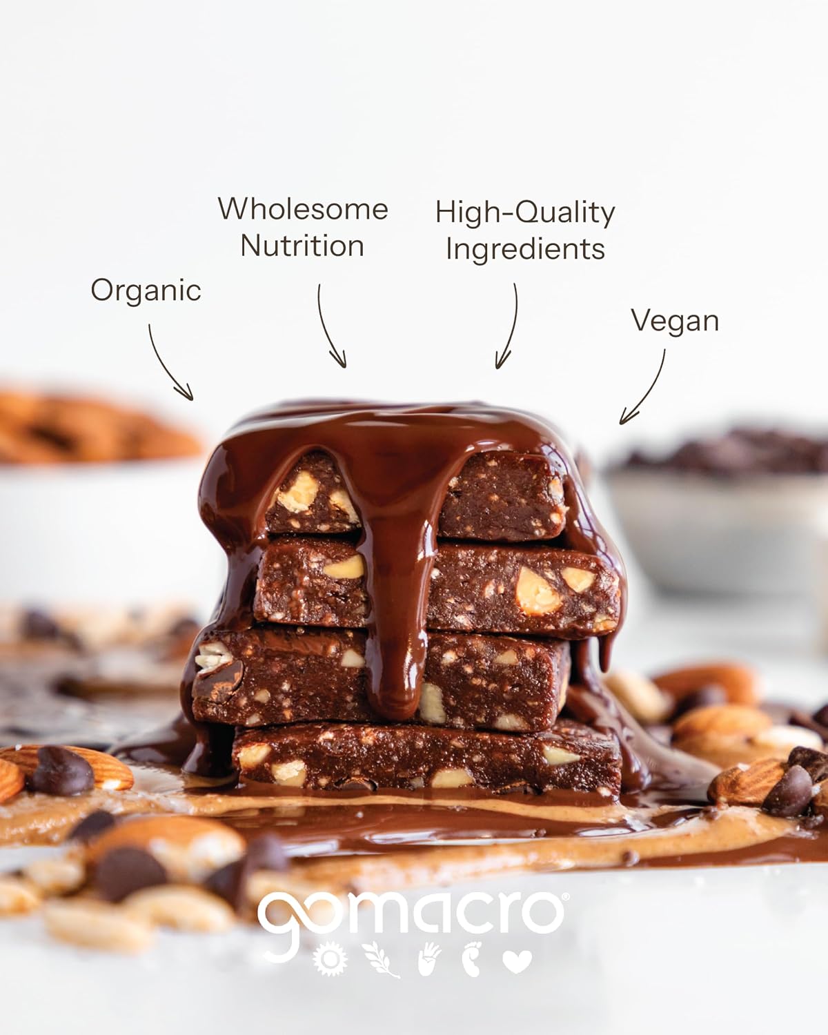 GoMacro MacroBar Organic Vegan Protein Bars - Coconut + Almond Butter + Chocolate Chips (2.3 Ounce Bars, 12 Count)