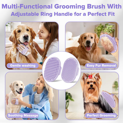 6PCS Grooming & Bath Supplies for Dogs, Cats | Dog Washing Gloves | Dog Bath Brush | Dog Shower Brush | Pet Grooming Gloves | Dog Grooming kit | Pet Supplies for Showerhead & Sprayer (Navy Blue)