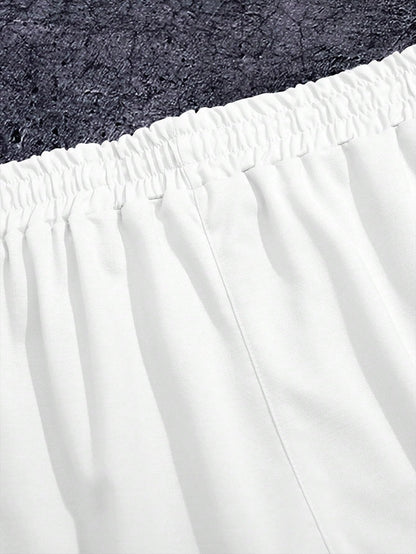 QJQ Men's Letter Graphic Drawstring Waist Shorts Summer Casual Workout Athletic Gym Track Shorts Streetwear