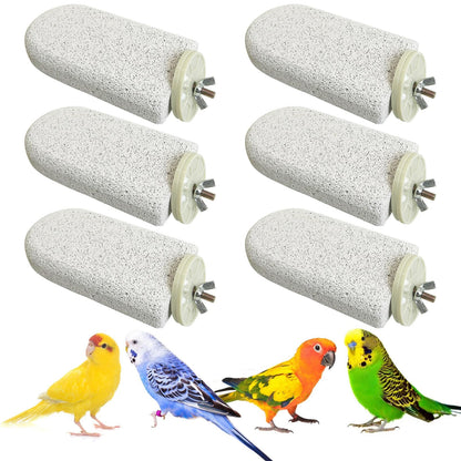 PINVNBY 4 PCS Bird Perch Stands Parrot Calcium Perch Beak Grinding Stone Foot Claws Trimmer Parakeet Platform Parrot Chewing Toys for Small Medium Cockatiel Conure Lovebird Finch