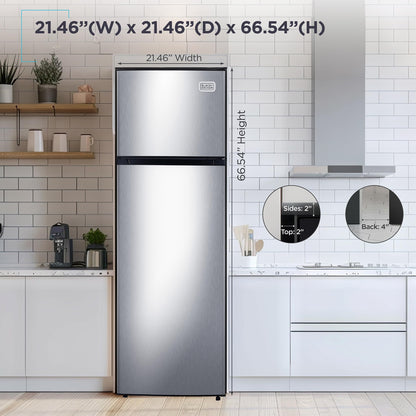 BLACK+DECKER 16.4 Cu. Ft. Top Mount Refrigerator with Freezer, 2 Door Refrigerator with Top Freezer and Separate Temperature Controls, Auto Defrost, BR1640KW, White