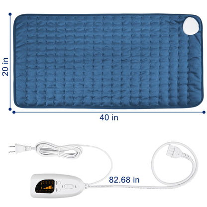 Electric Heating pad with 6 Heat Settings, Auto Shut Off, Dry Electric Heating for Back Neck Knee Arms Legs Shoulder Heat Pads for Christmas Birthday Father Mother's Day (24"X12", Gray Green)