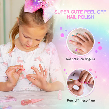 Kids Real Makeup Kit with Pink Unicorn Purse, Non Toxic Washable Make Up Set - Unicorn Toys for Girls Age 4-6, 5 Year Old Girl Birthday Gift Ideas, Toddler Little Girl Gifts 3 4 5 6 7 8 9 10 Years Old