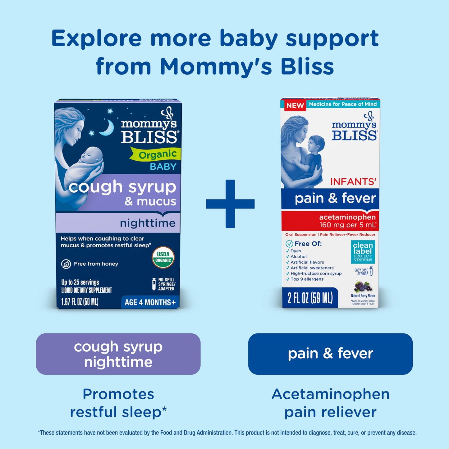 Mommy's Bliss Organic Baby Cough Syrup and Mucus + Immunity Support, Contains Agave & Ivy Leaf, 4 month+, 1.67 Fl Oz