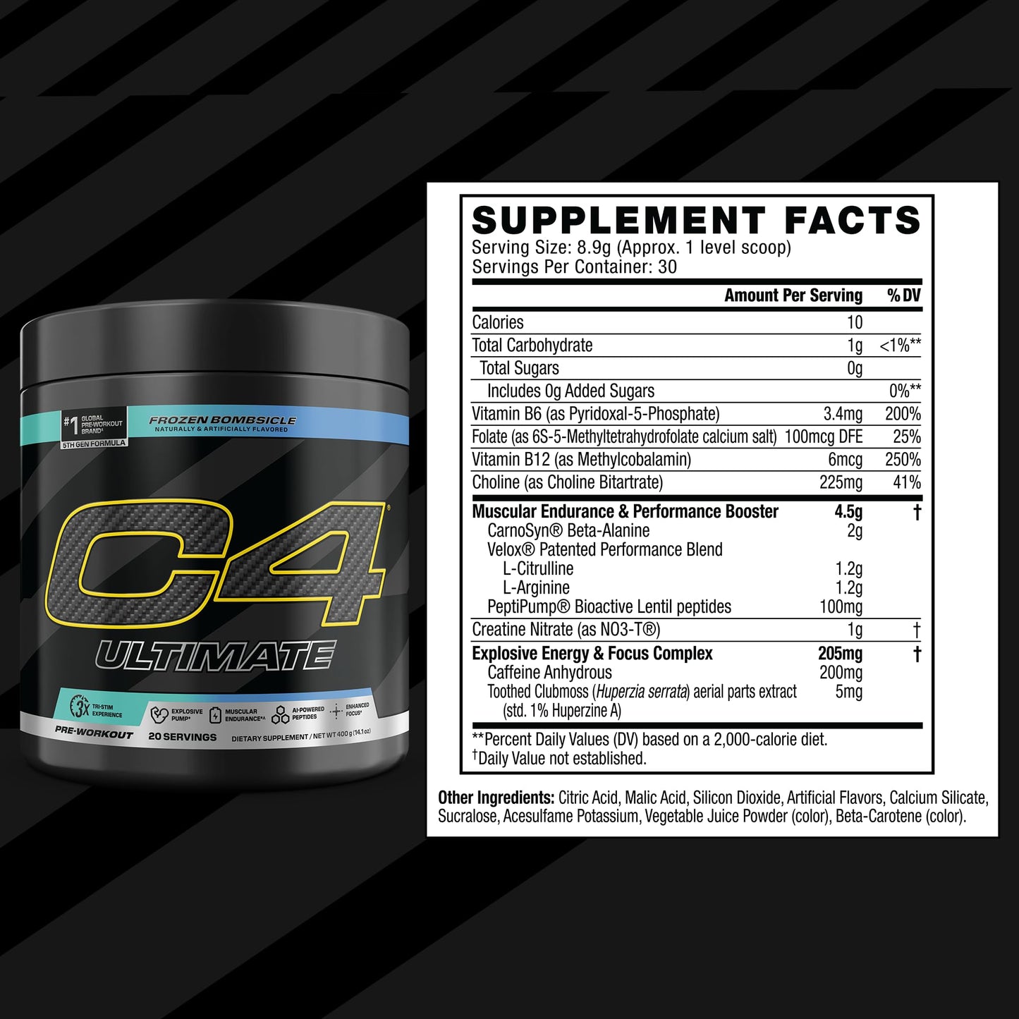 C4 Ultimate Pre Workout Powder Watermelon - Sugar Free Preworkout Energy Supplement for Men & Women - 300mg Caffeine + 3.2g Beta Alanine + 2 Patented Creatines - 20 Servings