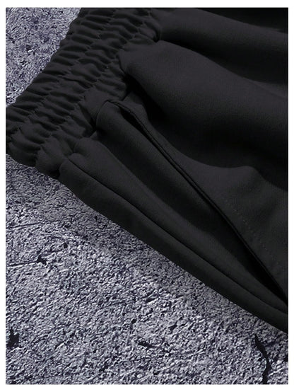 QJQ Men's Letter Graphic Drawstring Waist Shorts Summer Casual Workout Athletic Gym Track Shorts Streetwear