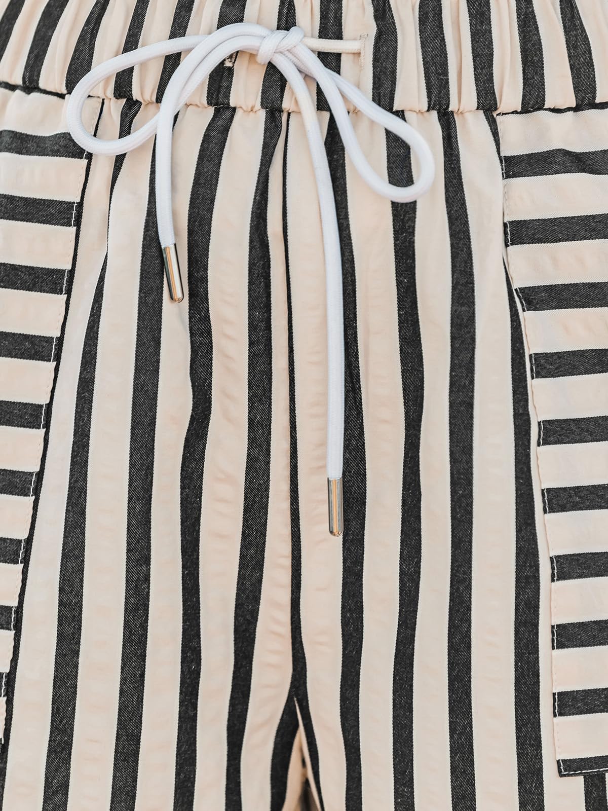 CUPSHE Women’s Striped Shorts High Waist Smocked Drawstring Pocket Short
