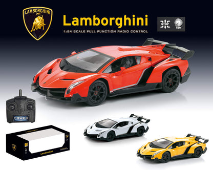 Remote Control RC CAR Racing Cars Compatible with Lamborghini Veneno Officially Licensed 1:24 Toy RC Cars Model Vehicle for Boys 6,7,8 Years Old,red
