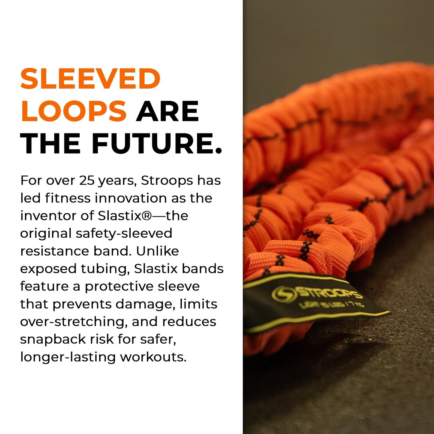 Stroops Slastix Toner Resistance Bands with Handles | Safe Sleeve Exercise Bands for Strength Training, Full Body Workouts, and Home Gym Fitness