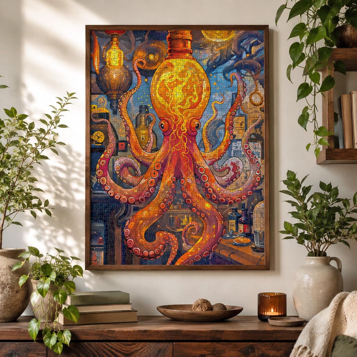 Cross & Glory | Jigsaw Puzzles 1000 Pieces for Adults | Deep Blue Octopus Odyssey | Ocean Octopus Puzzles for Adults | Challenging Brain Teaser Ocean Puzzle | 20 x 27 Inches