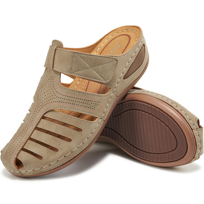 HARENCE Clogs for Women Mules Shoes: Comfortable Dressy Closed Toe Platform Sandals 2026 Summer Casual Adjustable Slip On Walking Wedges