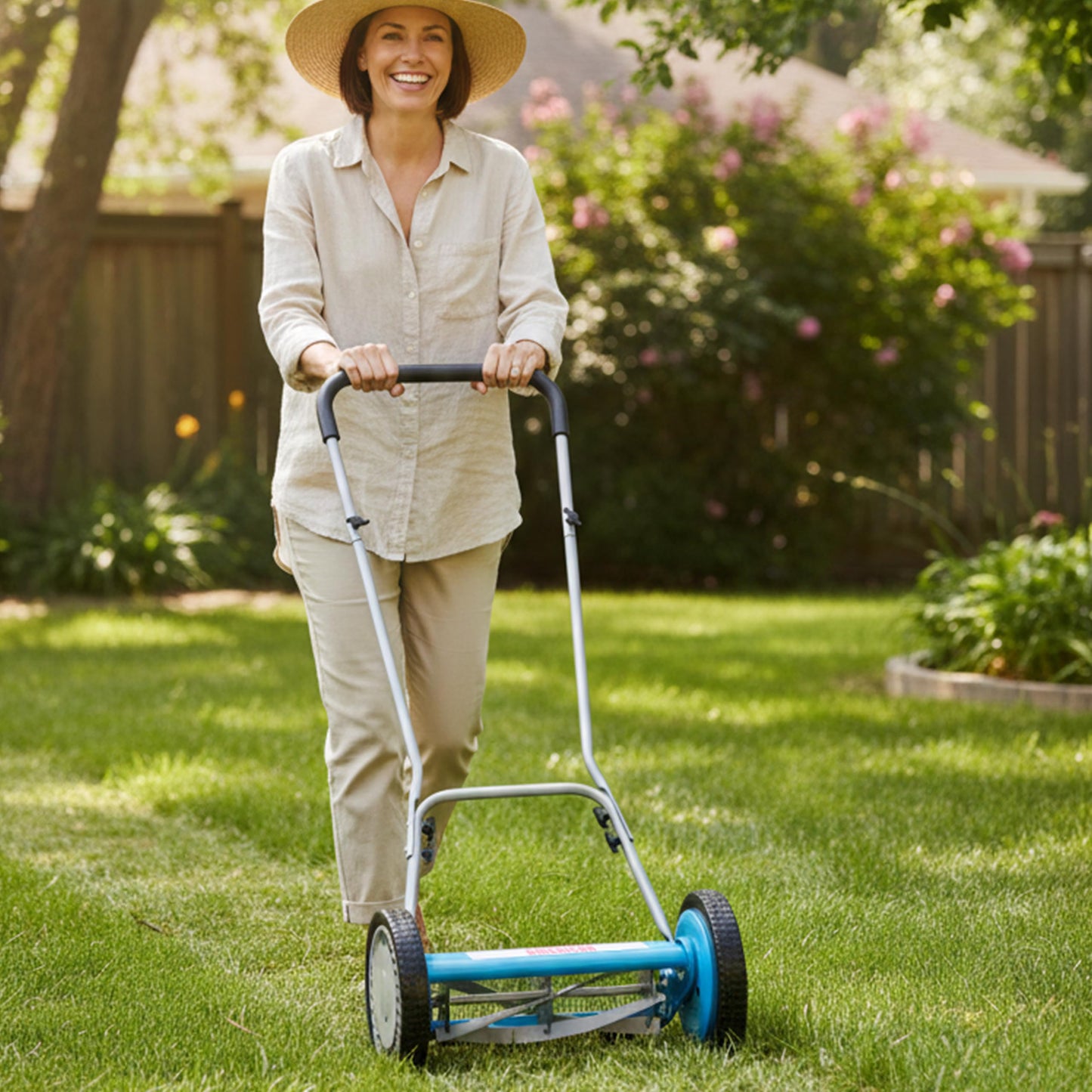 American Lawn Mower 1204-14 14-Inch 4-Blade Push Reel Lawn Mower, Red