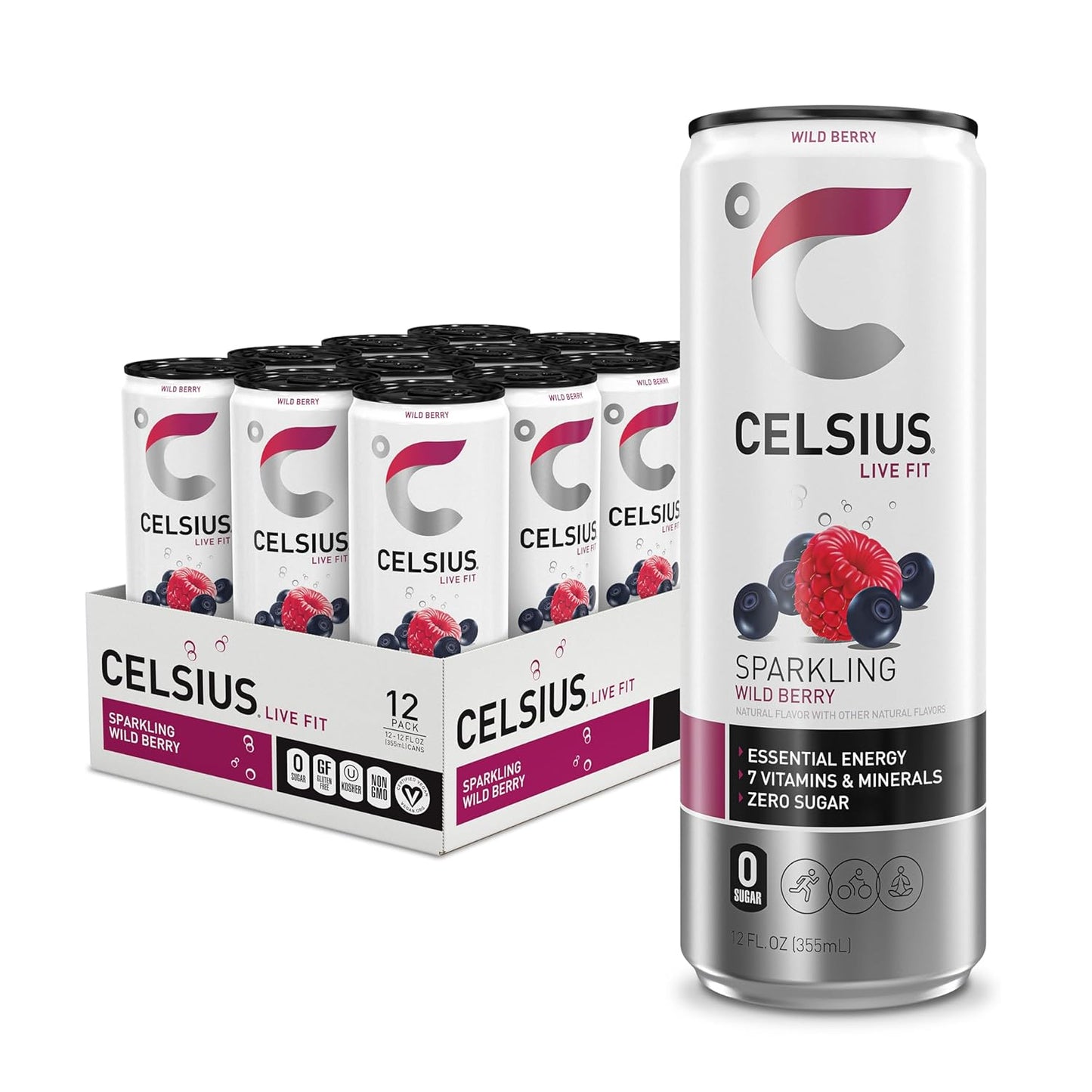 CELSIUS Sparkling Orange, Sugar Free Energy Drink, 12 Fl Oz (Pack of 12)