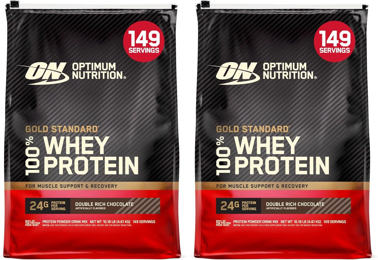 Optimum Nutrition Gold Standard 100% Whey Protein Powder, Extreme Milk Chocolate, 10 Pound (Packaging May Vary) (Pack of 2)