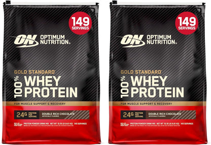 Optimum Nutrition Gold Standard 100% Whey Protein Powder, Extreme Milk Chocolate, 10 Pound (Packaging May Vary) (Pack of 2)