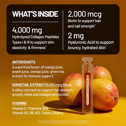 NatureWise Hydrolyzed Liquid Collagen for Women & Men 4000mg - High Absorption, Type 1 & 3 Peptides with Biotin + Vitamin C + Vitamin B Complex & Hyaluronic Acid -Mixed Berry - 10 Tubes[10 Day Supply]