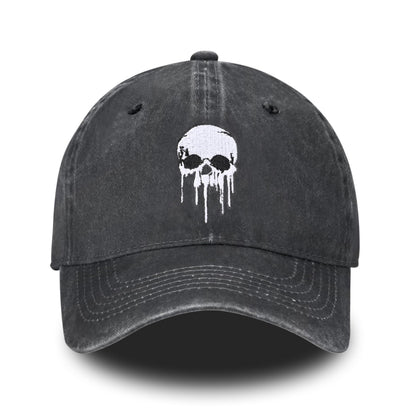 Embroidered Baseball Cap Adjustable Vintage Washed Distressed Denim Baseball Hat for Women Men