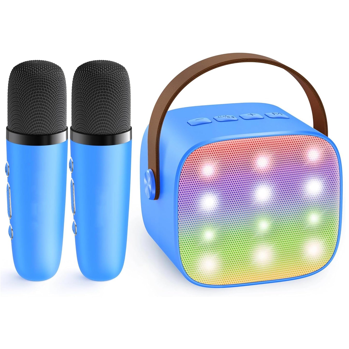 YLL Mini Karaoke Machine for Kids Adults, Portable Bluetooth Speaker with 2 Wireless Microphones, Trendy Birthday Gifts Toys for Girls Ages 3, 4, 5, 6, 7, 8, 9, 10+ Years Old Home Family Party (P-ink)