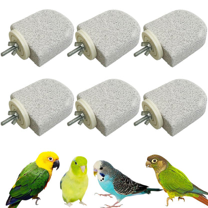 PINVNBY 4 PCS Bird Perch Stands Parrot Calcium Perch Beak Grinding Stone Foot Claws Trimmer Parakeet Platform Parrot Chewing Toys for Small Medium Cockatiel Conure Lovebird Finch