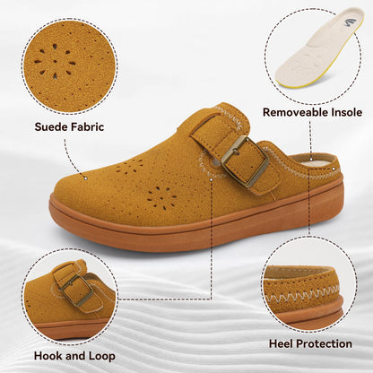Spesoul Clogs for Women Wide Width Slip On Mules Slide On Potato Shoes Diabetic Slippers Closed Toe Zero Drop for Swollen Feet Summer Indoor Outdoor