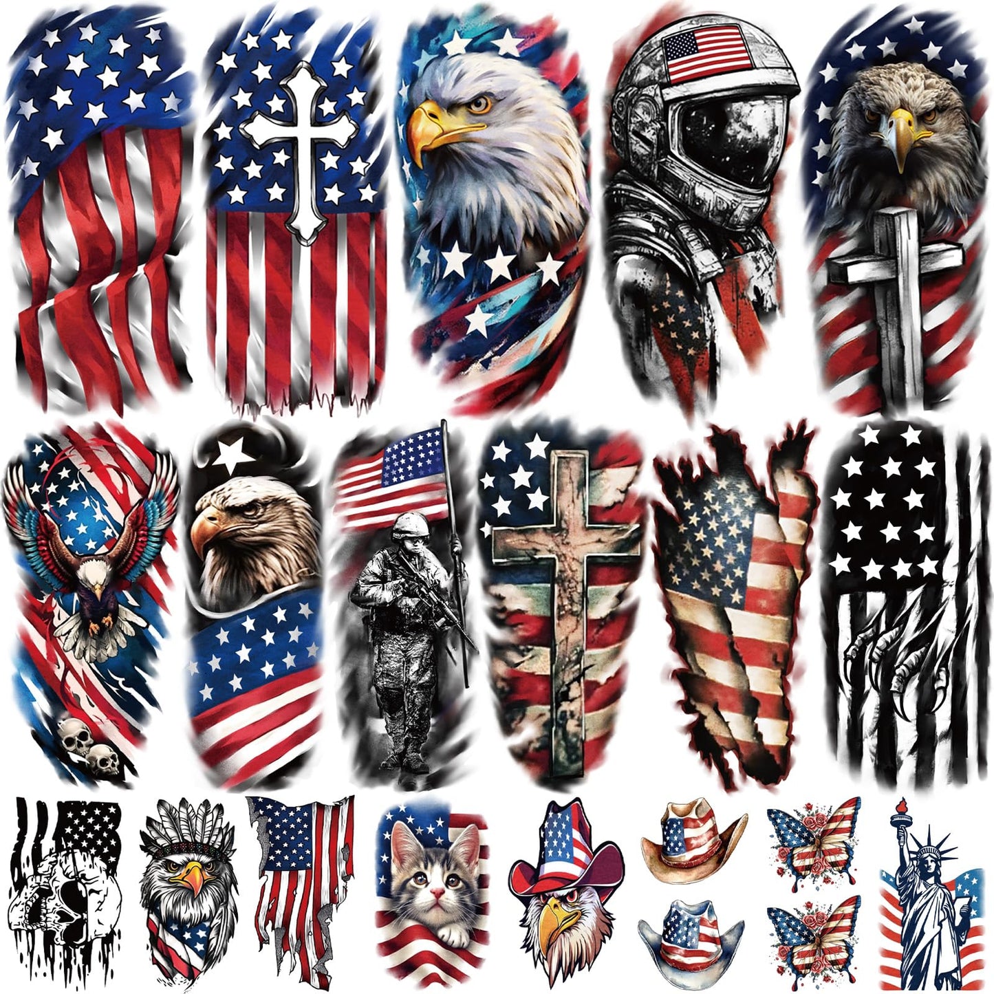 Yazhiji 36 Sheets Temporary Tattoos Stickers, 12 Sheets Fake Body Arm Chest Shoulder Tattoos for Men or Women with 24 PCS Tiny Black Tattoos