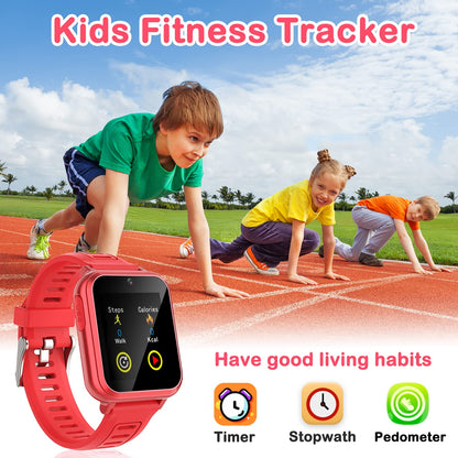 Cosjoype Kids Game Smart Watch for Kids with 39 Puzzle Games HD Touch Screen Camera Music Player Pedometer Alarm Clock Calculator Flashlight 12/24hr Kid Watch Gift for 4-12 Year Old Boys Toys for Kid