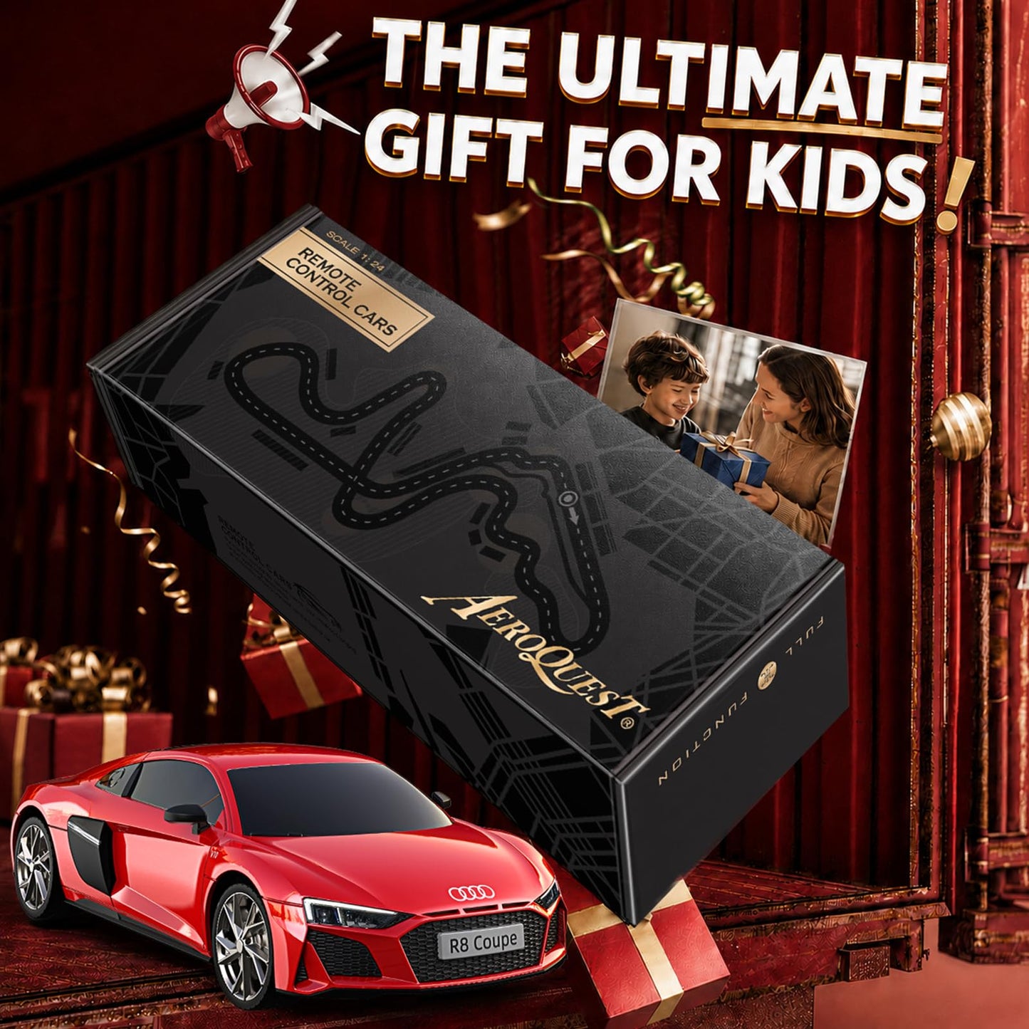 AEROQUEST 1:24 Lamborghini Remote Control Car （Green） | Officially Licensed,Birthday Gift,Toys for ages 3-8,Aventador SVJ Mode,Electric Sport Racing,Hobby RC Cars