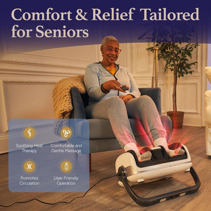 Cloud Massage Shiatsu Foot Massager with Heat - Deep Kneading & Compression, Adjustable Intensity, Multi-Mode Leg and Foot Massager with Remote Control, Anti-Slip Base - Standard Size, Black