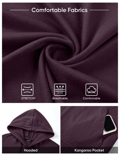 JMIERR Mens Short Sleeve Hoodie Cotton Hooded T-shirts Lightweight Solid Tops with Pocket