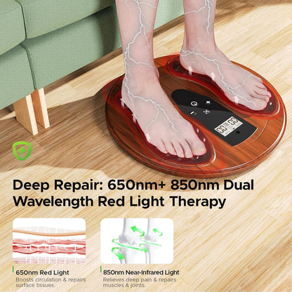 EMS Foot Massager with Infrared Therapy for Neuropathy & Pain Relief – Rechargeable Electric Muscle & Nerve Stimulator for Feet & Calves, Blood Circulation Booster, Plantar Fasciitis Relief