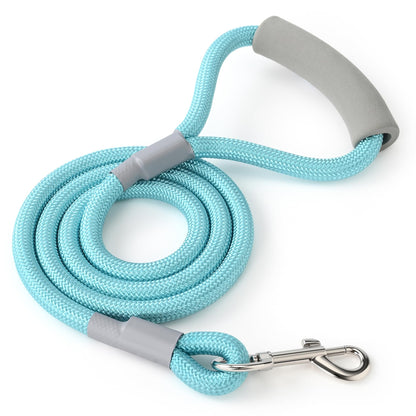 Mile High Life Dog Leash, 5FT x 1/2IN Black, with Padded Handle | Heavy-duty nylon rope leash with soft handle & steel tips. Comfortable grip for daily walks with small to large dogs.