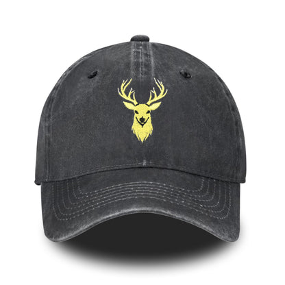 Embroidered Baseball Cap Adjustable Vintage Washed Distressed Denim Baseball Hat for Women Men