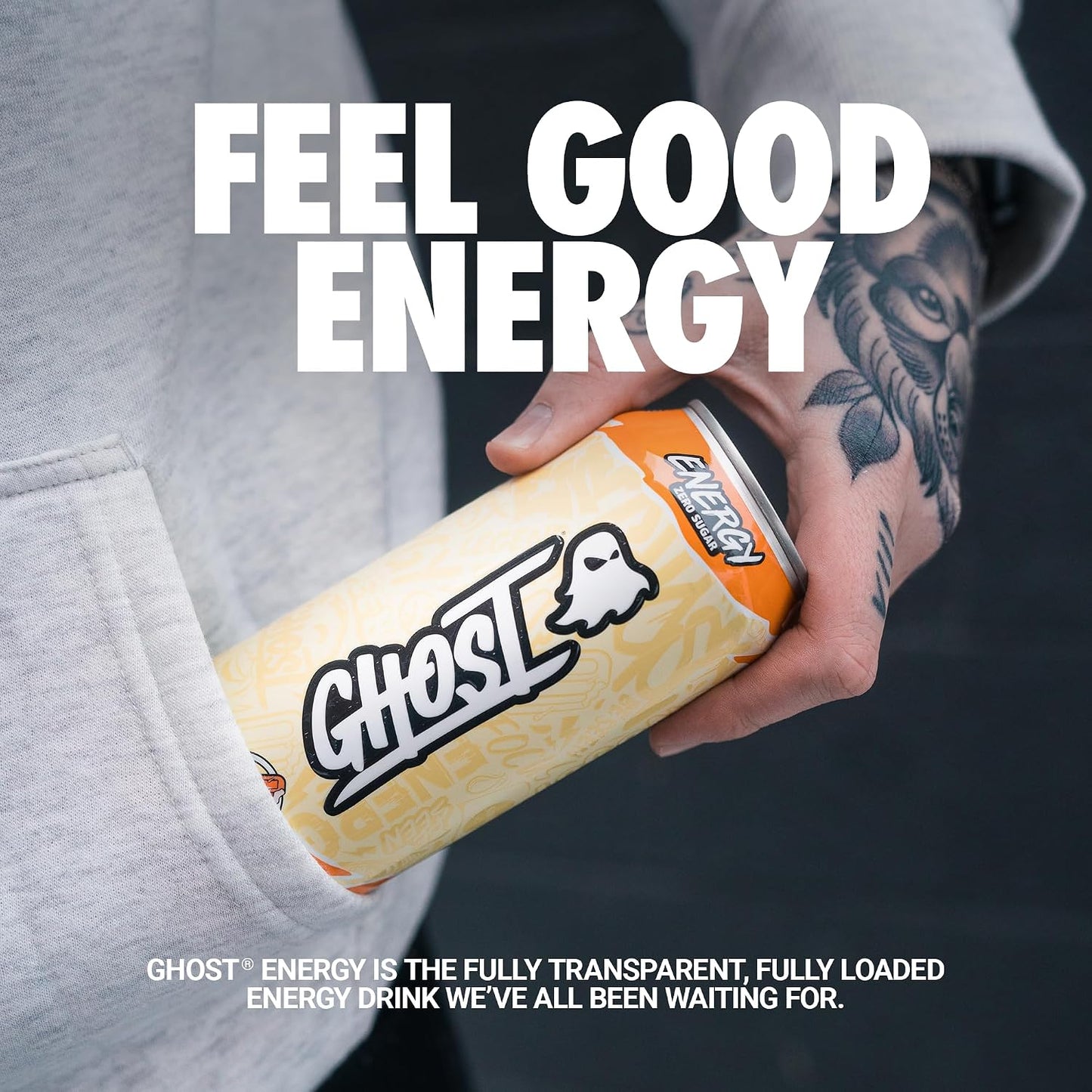 GHOST Energy Drink, Zero Sugars, 12-Pack, Cherry Limeade, 16oz | Energy & Focus Pre Workout Drink, No Artificial Colors, Gluten-Free, Vegan - 200MG Natural Caffeine, L-Carnitine, Taurine