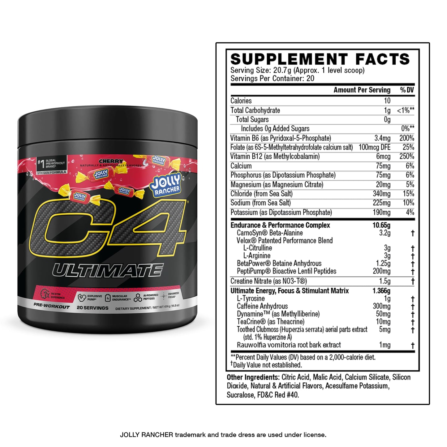 C4 Ultimate Pre Workout Powder Watermelon - Sugar Free Preworkout Energy Supplement for Men & Women - 300mg Caffeine + 3.2g Beta Alanine + 2 Patented Creatines - 20 Servings